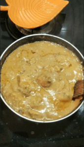 Homemade Chicken Mughlai Curry served in a bowl